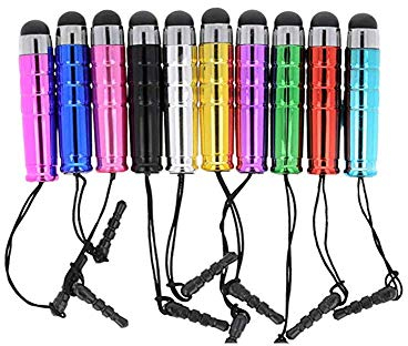 Vektenxi 10 Stück Mini-Stylus-Stifte Kapazitive resistive Touchscreen-Stifte Versenkbare Stylus-Stifte Touch-Pen für Smartphones Tablet-PC-Handys-zufällige Farbe Stilvoll