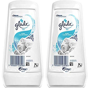 Glade Home Kitchen Bathroom Air Freshener Gel Pure Clean Linen 150g (2 Air Fresheners)