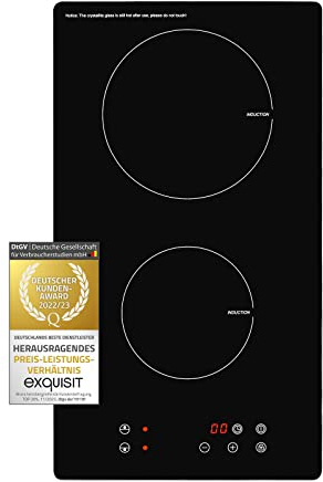 Exquisit Kochfeld EKI 300-2 | Induktion | Touch Control | 2 Kochzonen | 3500 W