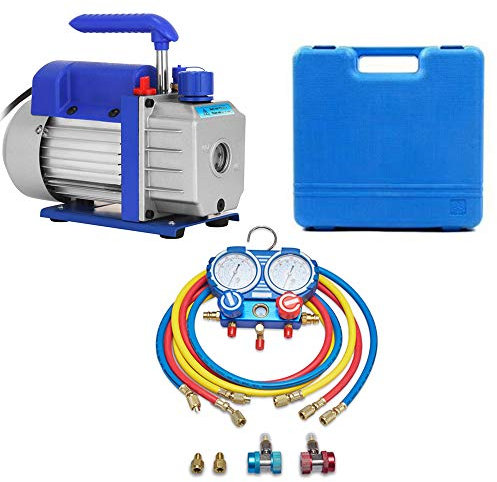 Pompa di vuoto 1 / 4HP 2.5CFM Set di misuratori diagnostici per sistemi di raffreddamento ad aria elettrici per auto per aria condizionata