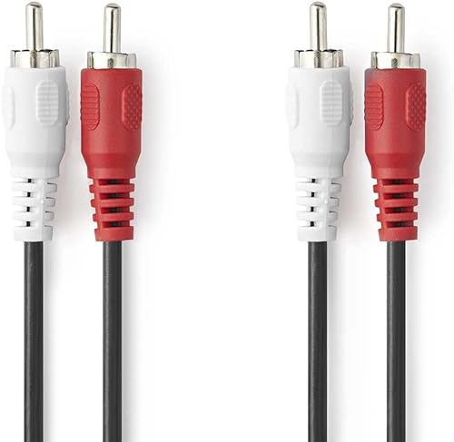 CABLEPELADO Cavo audio 2 x RCA maschio - 2 x RCA maschio | Cavo audio RCA doppio | Adatto per BLU-Ray, Home Cinema, Subwoofer, HiFi, HDTV | Stereo | 3 metri