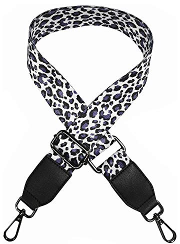 Kiwochy Taschengurt Schulterriemen mit Leopard Muster 1.5 Breiter Schultergurt längenverstellbarer Karabiner Farbe Leinwand Schultergurt für Taschen Handtaschen