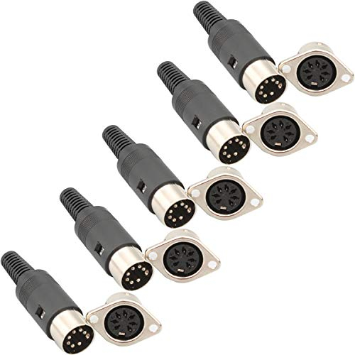 RUNCCI-YUN 10pcs 7 pin DIN Connettore,DIN Audio altoparlanti,maschio/femmina per saldatura DIN connettore, per connettere sintetizzatori e tastiere