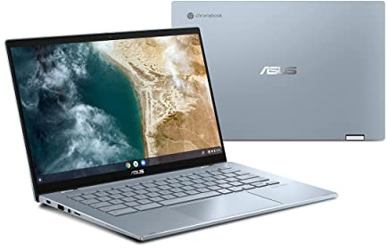 ASUS Chromebook Flip CX5 14 Touchscreen FHD NanoEdge Display Intel Core i3-1110G4 Processor 128GB SSD 8GB RAM Stylus Backlit Keyboard Wi-Fi 6 Chrome OS Aluminum AI Blue CX5400FMA-DN388T-S (Renewed)