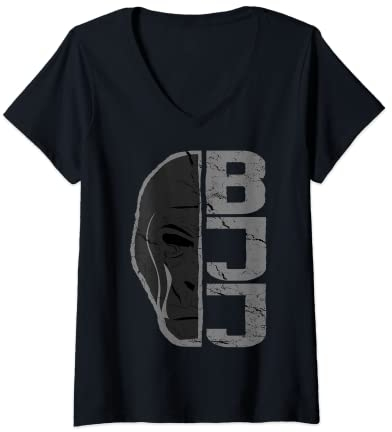 Damen Brazilian Jiu Jitsu Gi Gorilla BJJ Bodenkampf Kampfsport T-Shirt mit V-Ausschnitt