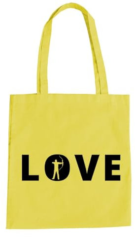 Love Bogenschiessen Baumwolltasche - Pfeil Bogen Zielscheibe Liebe Gelb