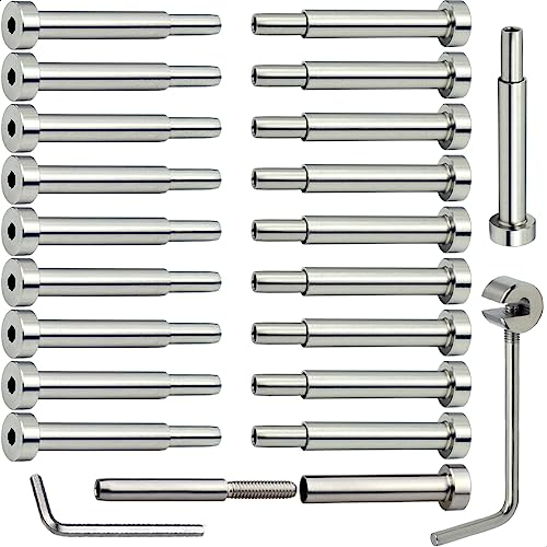 Lulultn Edelstahl-Kabelgeländer-Hardware-Kit, für Deck-Metallpfosten, 3/16 Zoll Kabelgeländersystem, unsichtbares Spannschloss-Set, 20 Stück