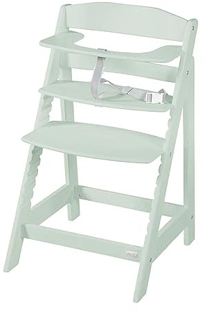 roba Babyhochstuhl Sit Up Flex - Mitwachsender Hochstuhl aus Holz - Verstellbarer Kinderhochstuhl mit Schrittgurt - ab 6 Monaten bis 70 kg - Mint