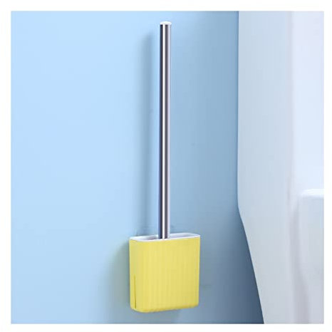 TOMYEUS Portascopino WC Spazzola igienica for la casa Senza punzonatura wcocket Water Muro Appeso Manico Lungo Set di Silicone for la Pulizia del gabinetto Spazzolone WC Comodo Manico Robusto