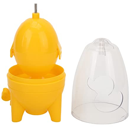 Egg Scrambler Shaker,Hand Crank Manual Egg Yolk White Mixer,Portable Egg Yolk White Mixer with Silicone Pad for Golden Egg Making(Yellow)