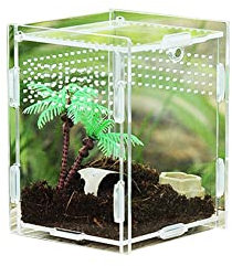 Reptilien-Futterbox, hochtransparent, für Reptilien, Vogelspinnen-Gehege, leichtes Acryl, große Futterspinne, Lebensraum für kleine Tiere