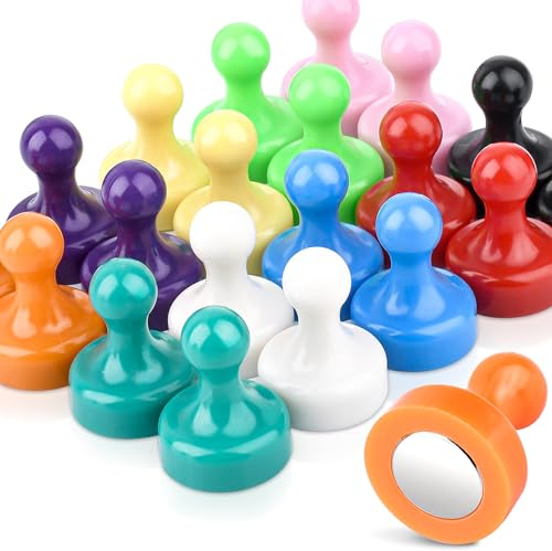 20Stück magnetische Pinnadeln, große Kühlschrankmagnete Starke Neodym-Magnete Kegelmagnete für Karten Magnettafel Kühlschrank Klassenzimmer, Whiteboard Magnete 10 Farben