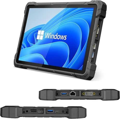 HEIGAOLAPC Tablet PC Industrial Resistente Tableta Robusta Exteriores, Impermeable IP67, Win11, J4105, 8GB Ram, 128GB ROM, 10,1 Pantalla IPS Legible Luz Solar 1920x1200, 4G LTE, Type-C, HDMI, RS232