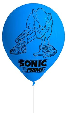 BeenSmile, SONIC PRIME LATEX BALLONS, Luftballons aus Latex, Kindergeburtstag Dekoration, Kinder-Party-Zubehör, 8 Ballons