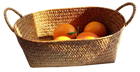 BESPORTBLE Hand-woven Rattan Storage Box Large Basket for Family Picnic Fruit Flower Arrangement