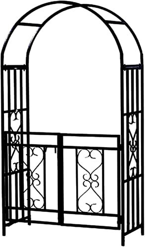 Garden Arch with Metal Frame Garden Arch with Gate Metal,Heavy Duty Rose Arbor Support Archway garden Decoration,Indoor Outdoor Lightweight Assemble Freely Metal Arches For Climbing Plant Bridal Part