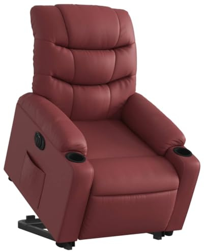 vidaXL Relaxsessel mit Aufstehhilfe Elektrisch Weinrot Kunstleder