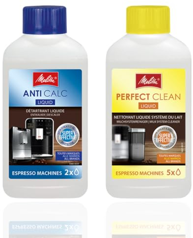 1 x Melitta Perfect Clean Liquid 250ml + 1x Melitta Anti Calc Coffee Machine Descaler Liquid 250ml
