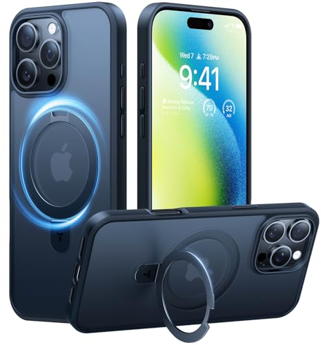 TORRAS Ostand Q1 Guardian für iPhone 16 Pro Max Hülle für MagSafe (Nr.1 Magnetkraft,Unsichtbarer Ständer,Umfassender Militärischer Schutz) Handyhülle iPhone 16 Pro Max Case All-in-One Schwarz | Unsichtbarer Ständer · 18 N Magnetkraft · 3,66 m Fallschutz · 3D-Nappa-Haptik · Fingerabdruckarm