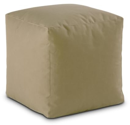 Amago home Sitzhocker Outdoorf Sitzwürfel 45x45x45cm Fußhocker Bodenkissen Garten Terrasse Bamba Farbe beige - Taupe