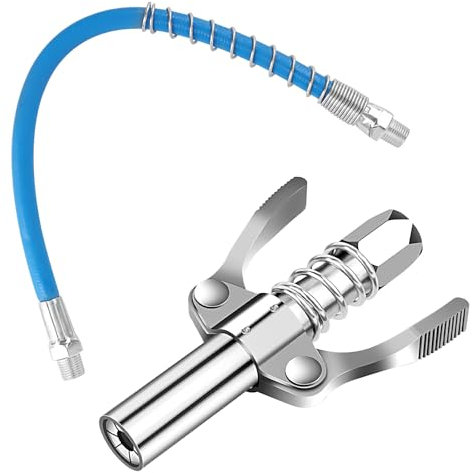 UKOFEW Raccord de Pistolet à Graisse Coupleur,Embout Pompe a Graisse avec 30cm Tuyau Flexible,Coupler G pour Pompe à Graisse,pour Tous Les Types de Presses à Graisse