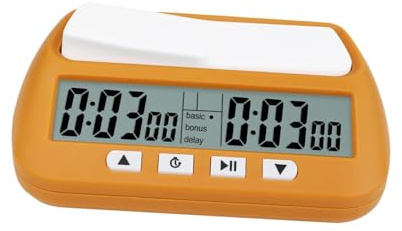 Baoblaze Temporizador de ajedrez Reloj de ajedrez Digital Competencia compacta Reloj Temporizador de ajedrez Internacional para Amantes del ajedrez Regalos de, Amarillo