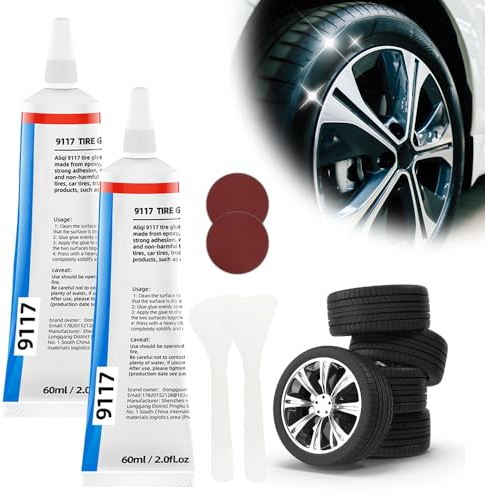 FUXNGZI Reifenreparaturset,Reifendichtmittel Reifenkleber Gummikleber Reifenreparaturset Felgen Reparaturset für Auto/Motorrad/Fahrrad, Repariert Schnell Reifenrisse, Löcher (1, 15ml Set)