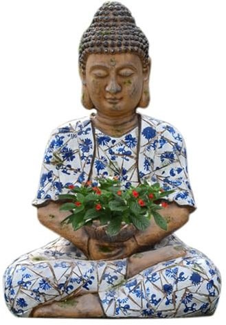 MEIZHITU Buddha Figur Garten Statue 58,4 cm Große Sitzende Buddha-Statue, Meditierend, Dekorative Skulpturenfiguren Für Haus Und Garten, Für Die Dekoration Zu Hause Und Im Freien Budda Dekofigur