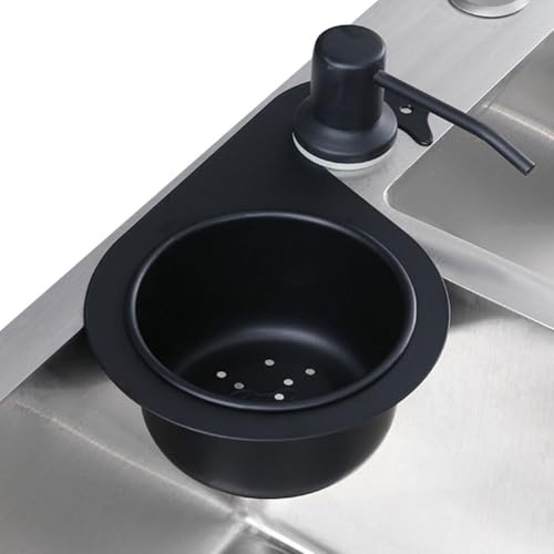 Siebkorb aus Edelstahl In Schwanenform,Multi-functional Swan Drain Basket Abflusssieb Küchenspüle Abflusskorb für Küchenspülen Eckspülbecken Sieb Korb Wasserhahn Hängender Filterkorb-Schwarz
