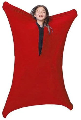 TRQQWEQQ Sensorische Körpersocken für Erwachsene, sensorische Socken für Kinder, Autismus, Ganzkörper-Wickelung, dehnbare Körpersocke zum Stressabbau, geeignet für Alter 3–18 (Rot, L/L)