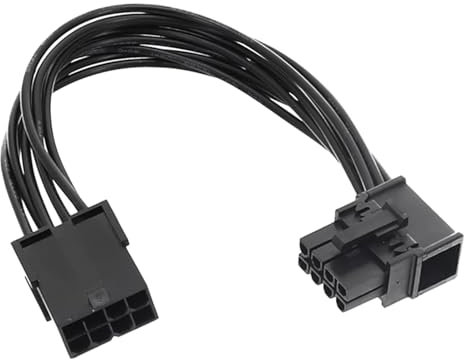 divuukyi Cable de extensión de alimentación de 8 pines hembra a 8 pines macho para tarjeta gráfica, cable de alimentación de 8 pines, codo de 90 grados