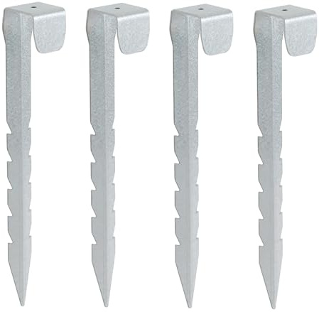 JYiuog Kit de anclaje para cama elástica, paquete de 4 anclajes de suelo para camas elásticas, anclajes de tierra para tiendas de campaña, cobertizos, trampolín, columpios