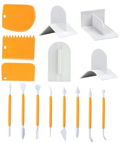 HOLIDYOYO 15pezzi Strumenti per Fondant e Decorazione Torte Raschietti e Penne per Intaglio Utensili da Cucina per Cake Design e Decorazione di Dolci