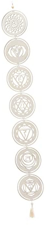 MAGICLULU Chakra Stein Holz Anhänger Deko Im Boho Stil Zum Hängen Für Innenbereich Wanddekor Mit Kreativem Musterdesign