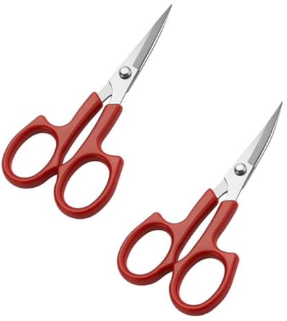 SAFIGLE Gebogene Schere zum Trimmen Abs und Augenbrauenschere aus Edelstahl 2 Stück Schönheitswerkzeug Leicht Tragbar für Frauen der Augenbrauen