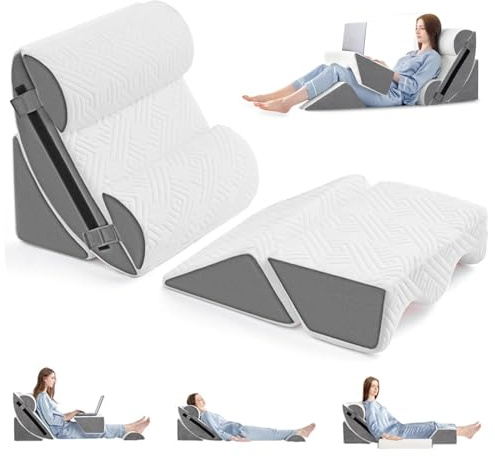 Zertylre 6pcs Orthopädisches Bett Keil Kissen Set für Post Chirurgie,Memory Foam Lesekissen, Rücken- und Beinschmerzlinderung Bequem und justierbare Stützkissen-Anti Schnarchen, Sodbrennen