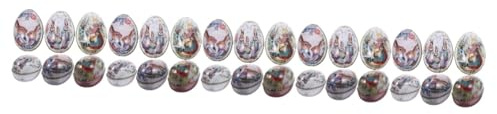 Angoily 30 pcs Easter Egg Candy Storage Holder Decorative Packaging Box for Party Favors Multi Purpose Tinplate Box for Candies Treats Durable Beautiful Design