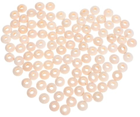 DIYEAH 100 Pezzi Perline in Legno Non Finite Piatte Disco con Grandi Distanziali per Gioielli Fai da Te Adatte per Collane e Bracciali Superficie Liscia e Leggera per Progetti Creativi