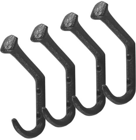 FIXOSHEE 4 pezzi Ganci da Parete in Ghisa Classici Appendiabiti Decorativi in Ferro Resistente per Camera Cucina Bagno e Ingresso Supporto Versatile per Cappelli Cinture Asciugamani e