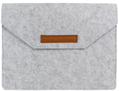 AfitLulu 11/13/15 Zoll Filz Laptop Hülle Tasche mit Mehreren Fächern, Laptoptasche Schutzhülle MacBook Ultradünn Tablet Tasche Laptop Sleeve Case für Tablets (Grau, 15 Zoll)