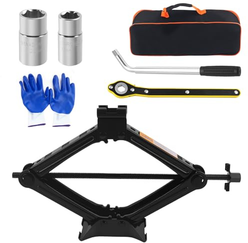 2 Ton Scissor Jack for Car Set Heavy Duty,Portable Car Jack Kit Includes Scissor Jacks Handle/Lug Wrench/Lug Nut Socket,Professional Cars Emergency Kits Tire Jacks Kit for Cars