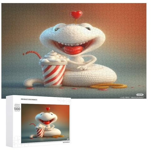 Puzzles 1000 Pièces Adultes, Puzzle De Jeu, Serpent Planche De Bois, Excellent Cadeau pour Enfants （75×50cm）