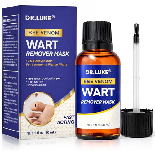 Bee Venom Liquid Wart Remover Mask For Feet: 17% Salicylic Acid Plantar Wart Remover for Feet & Hand - Exclusive Formula Plantar Wart Removal for Plantar Wart, Common Wart, Flat Wart - 1 Ounce