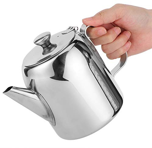 Teiera in Acciaio Inossidabile da 850 ml, caffettiera, bollitore, brocca per Acqua Fredda in Acciaio Inossidabile con beccuccio Corto per Hotel e ristoranti 32 Once (Circa 850 ml)