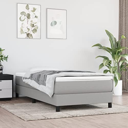 Teenpull Väska fjädermadrass ljusgrå 90 x 200 x 20 cm, ventilerande tyg, medelhård komfort för vilsam sömn, hållbar skumstoppning
