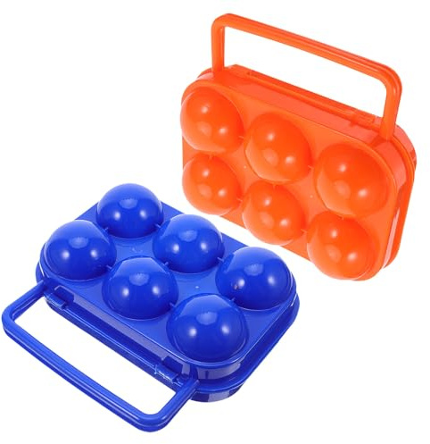 KAILIKETIY Étui Porte-œufs Portable en Plastique 2pcs avec Compartiments Sécurisés 6 Œufs pour Réfrigérateur et Activités en Plein Air
