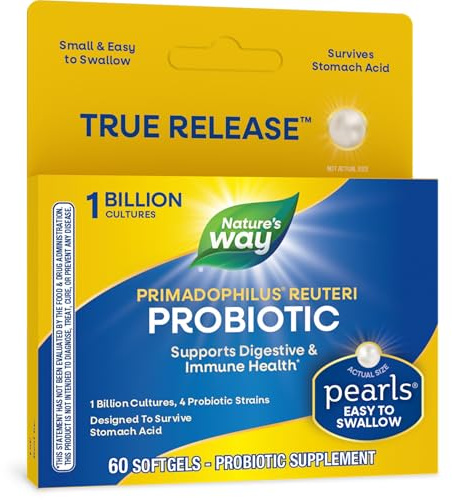 Nature's Way Primadophilus Reuteri Pearls, 60 Count (Packaging May Vary)