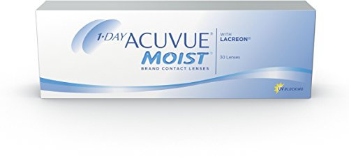 ACUVUE MOIST 1-Day Tageskontaktlinsen für empfindliche Augen & Allergiker – Tageskontaktlinsen mit -5.5 dpt und BC 8.5 – UV Schutz & Komfortables Tragegefühl – 30 Linsen
