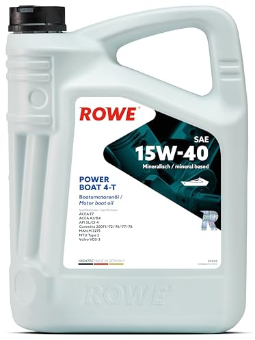 ROWE HIGHTEC Power Boat 4-T SAE 15W-40, 1 Liter- Hochleistungs-Motoröl für Innenbord-Diesel- und Benzinmotoren, Art. Nr. 20006