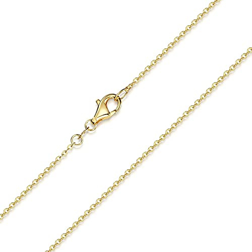 Goldene Ankerkette Silber 925 - Damen Halskette für Anhänger K61 | Feine Halskette aus 925 Sterling Silber mit wasserfester Vergoldung in 40-80cm von MATERIA by Matthias Wagner